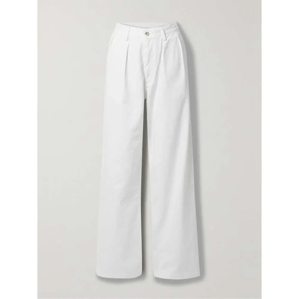 Denimist Women's White Wide Leg Relaxed Blair Double Pleated Pant Size 32 NWOT